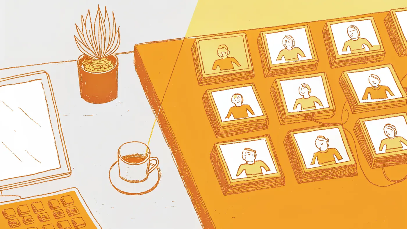 One AI agent node replacing a row of human seat icons across a desk