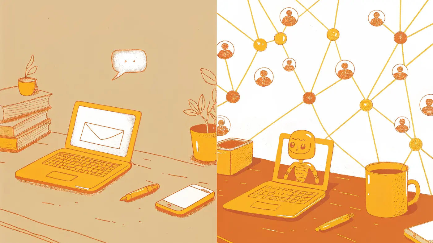 Chatbot isolated from workflows versus AI agents coordinating across operational tools
