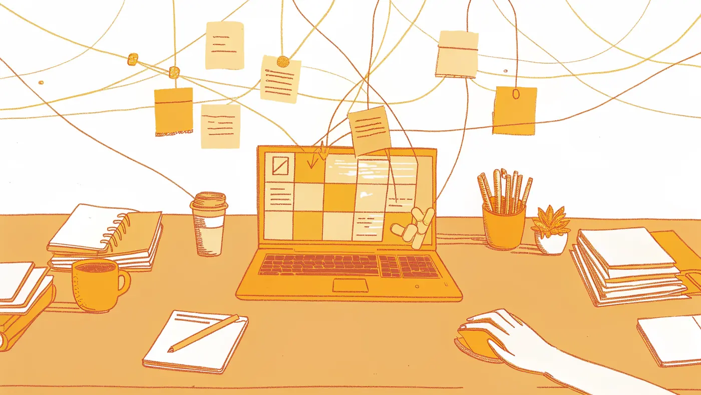 ops lead manually bridging disconnected CRM, Slack, and spreadsheet workflows at cluttered desk