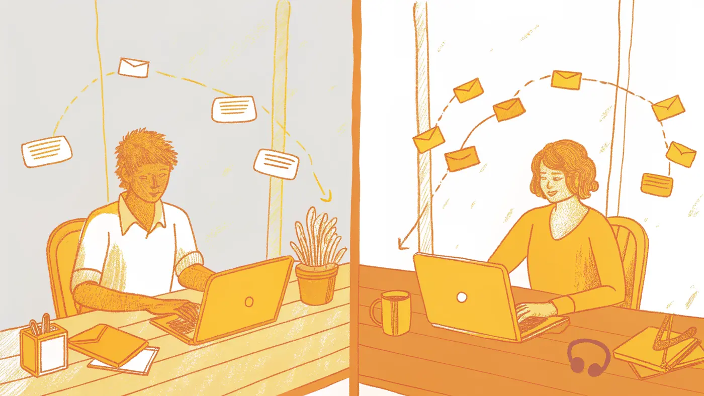 Single overwhelmed ops worker versus four coordinated AI agents passing tasks in sequence