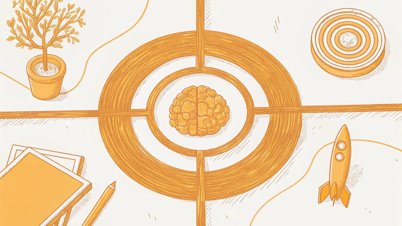 AI agent hub diagram showing goal, reasoning, memory, and execution capabilities for marketing