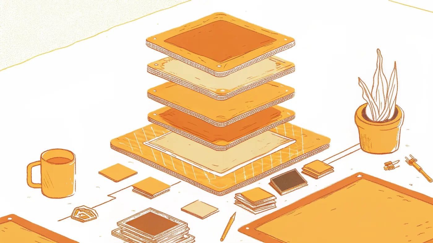 Five-layer agentic AI stack cross-section showing a gap fracture between operational layers