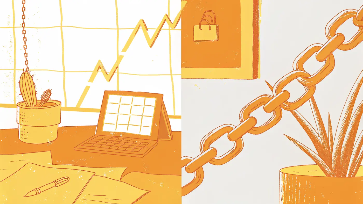 AI agent benefits and risk: cleared calendar gains beside a cracked, error-propagating agent chain