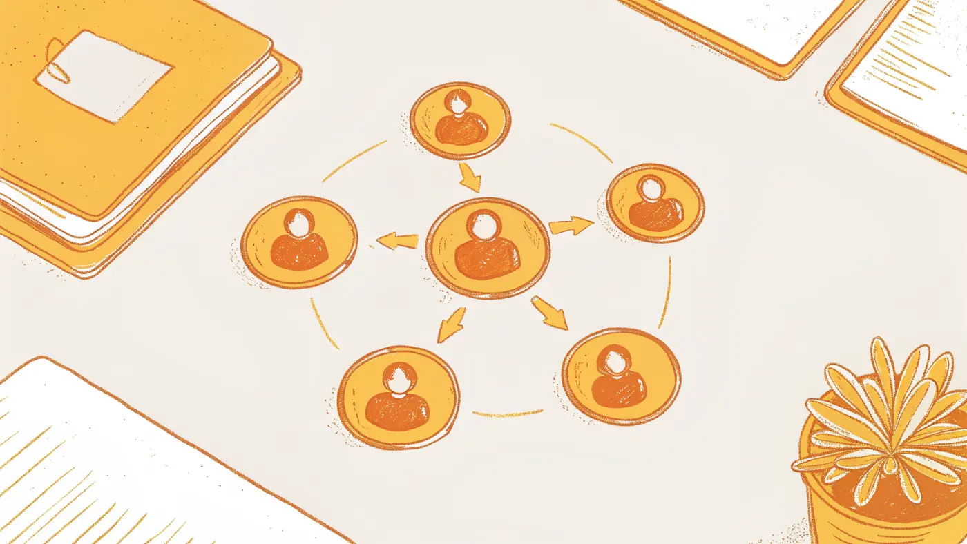 Multi-agent orchestrator hub routing tasks to specialist researcher, writer, and critic agents