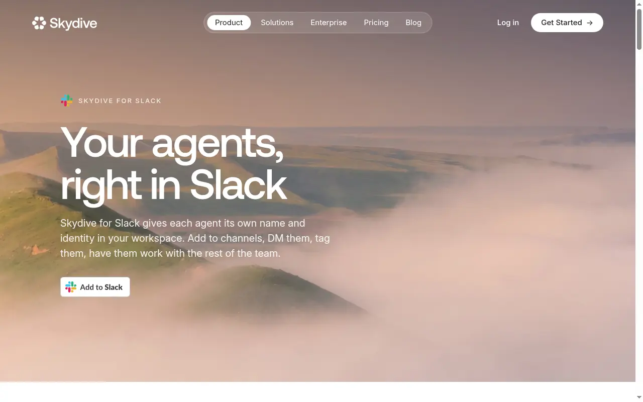 AI Agent For Slack - skydive best platform native