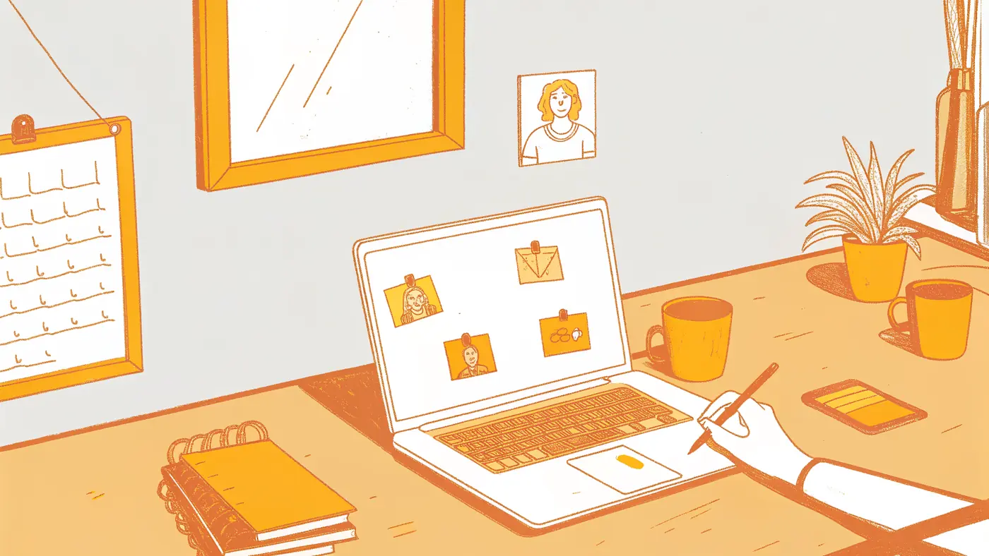 Four-step desk sequence showing a founder auditing tasks then launching a first AI automation