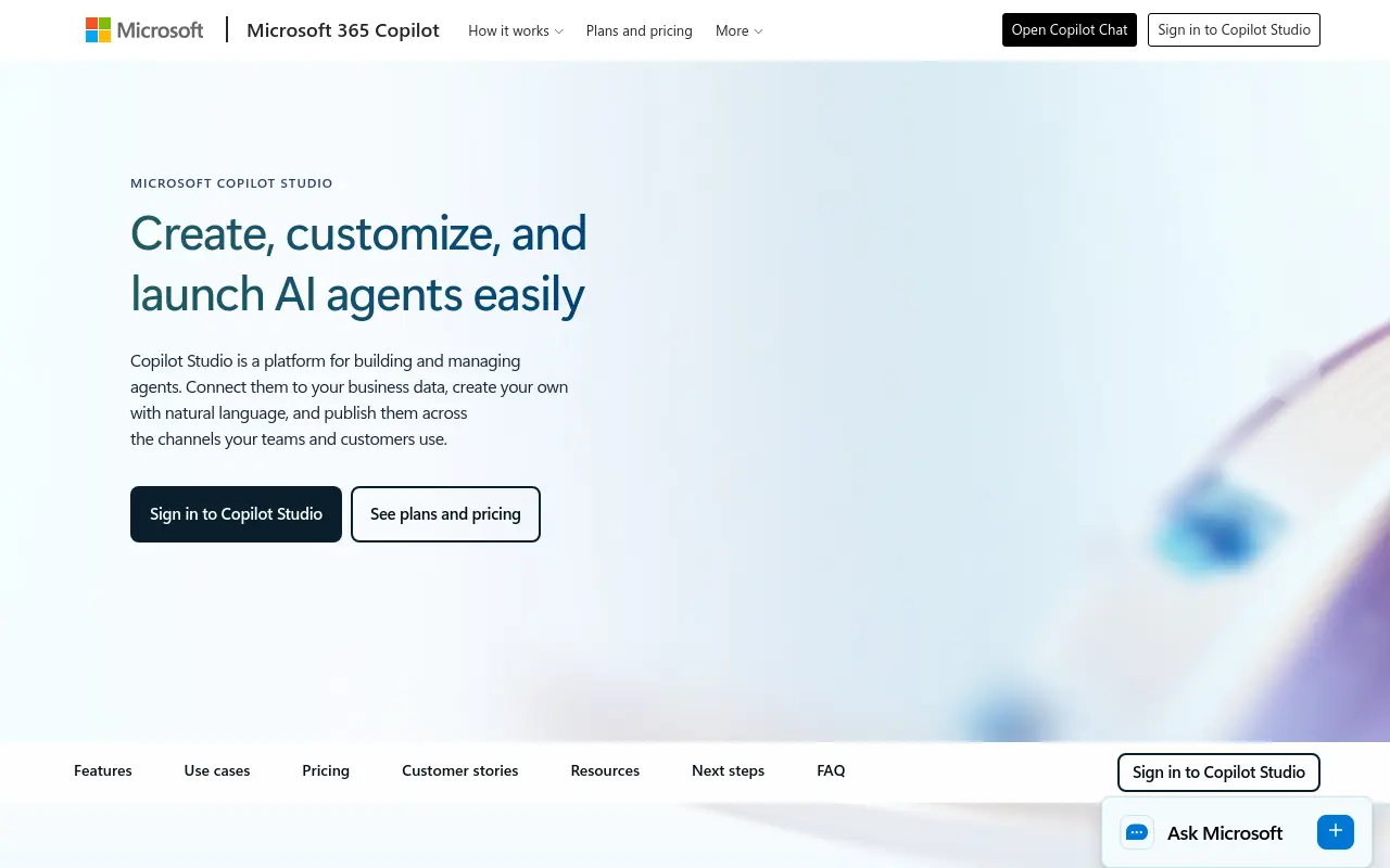 AI Agent Platform Comparison - microsoft copilot studio best