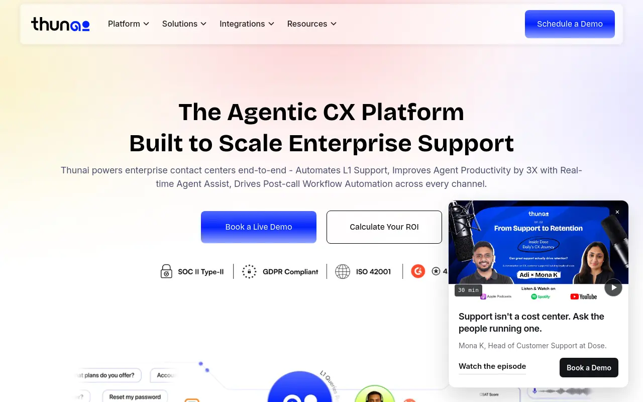 Best AI Automation Tools 2026 - thunai customer support teams
