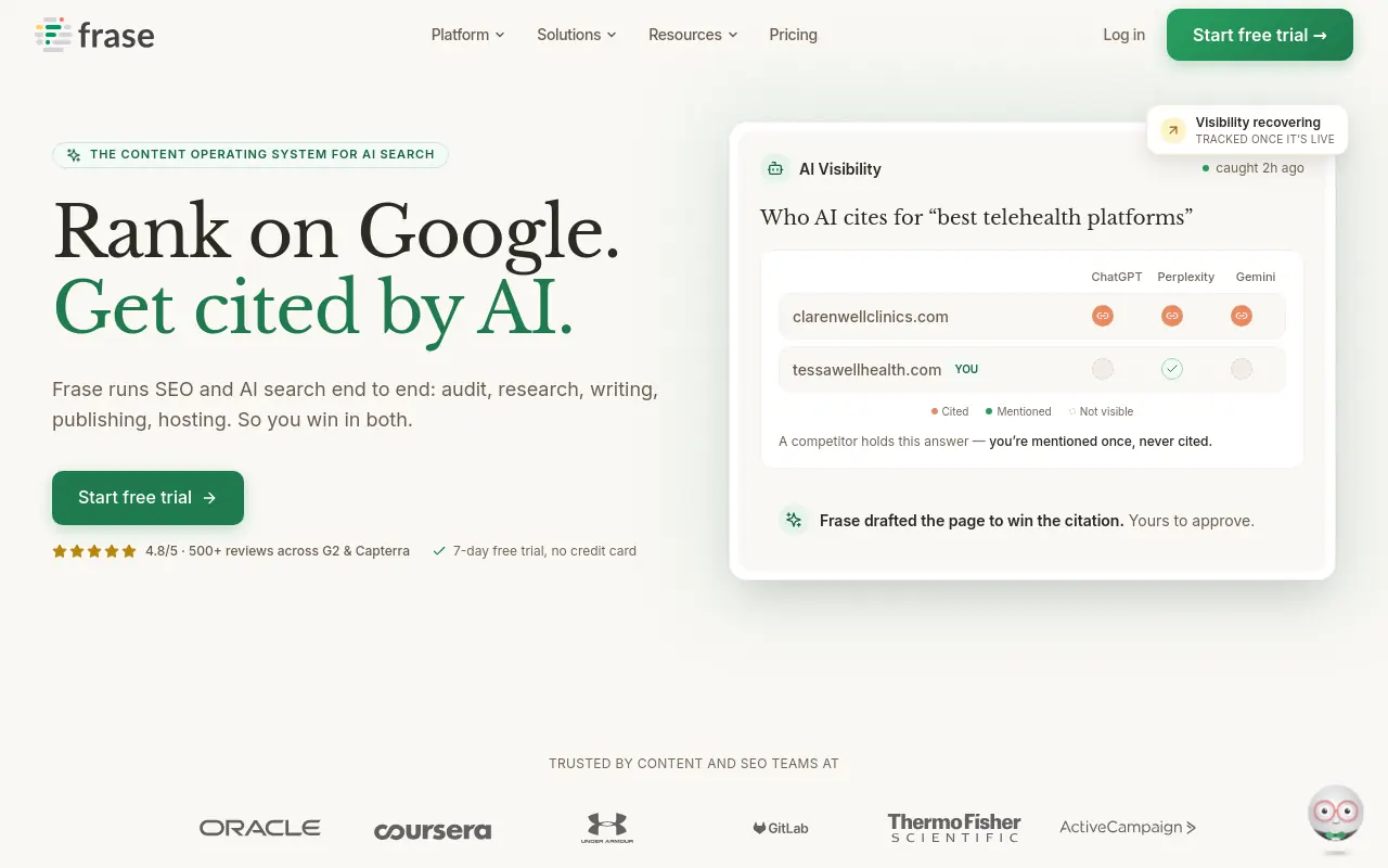 AI Agents For Marketing Teams - frase best seo agent