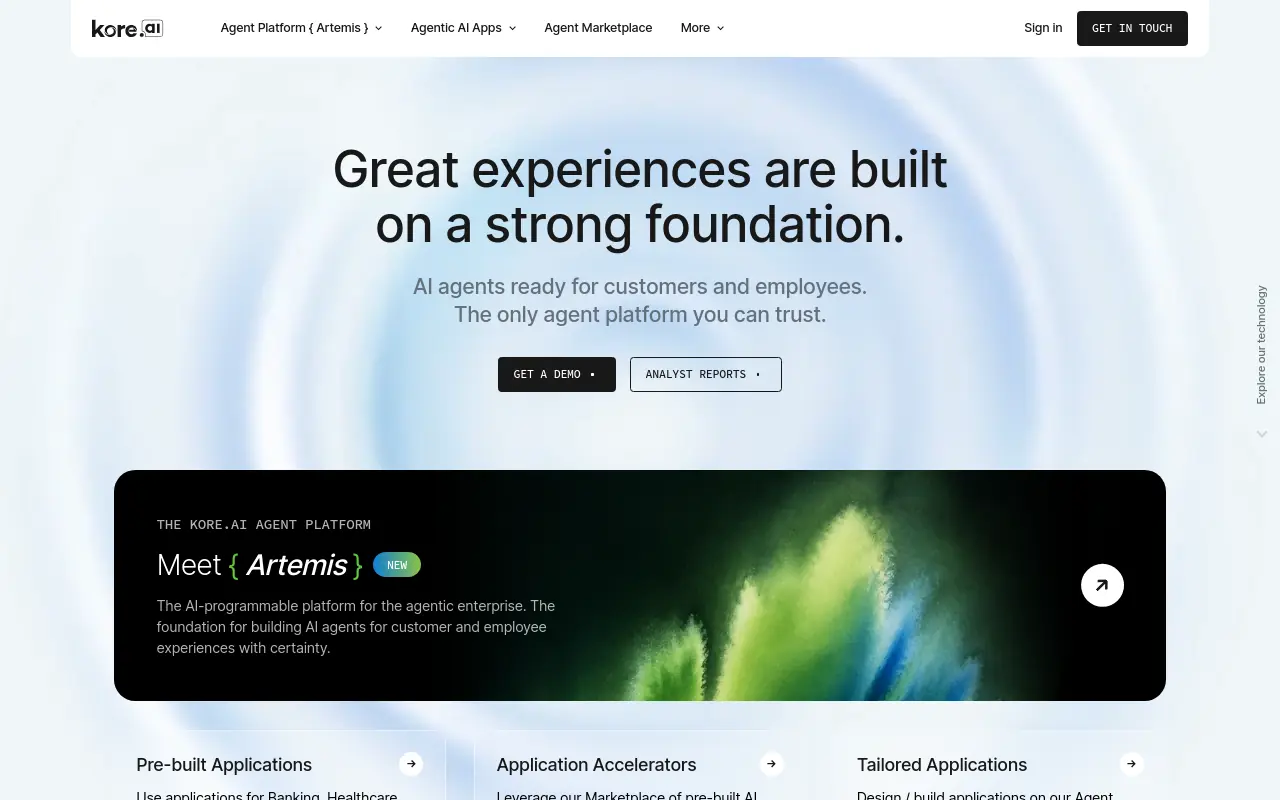 AI Agent Platform Comparison - kore best large enterprises