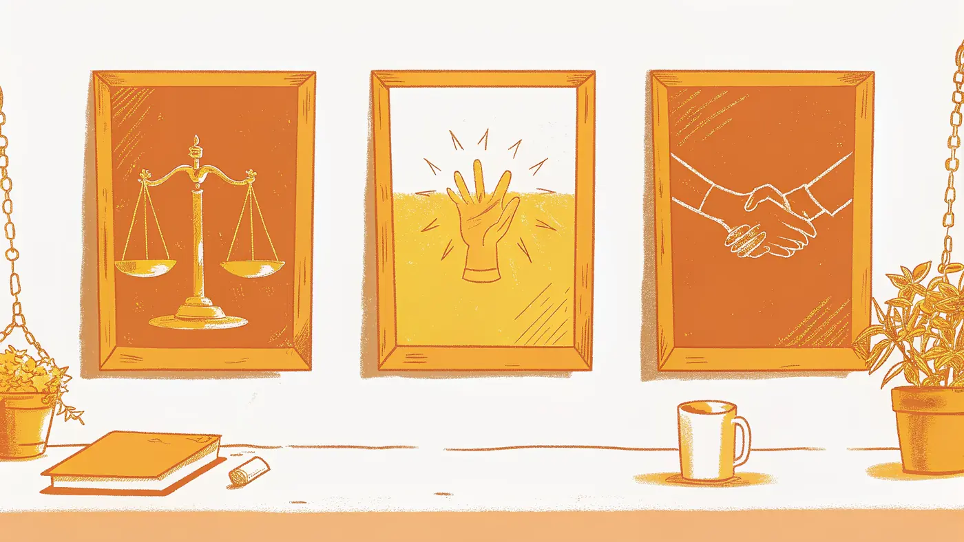 Three glowing icons representing judgment, orchestration, and relational trust as AI-resilient job skills