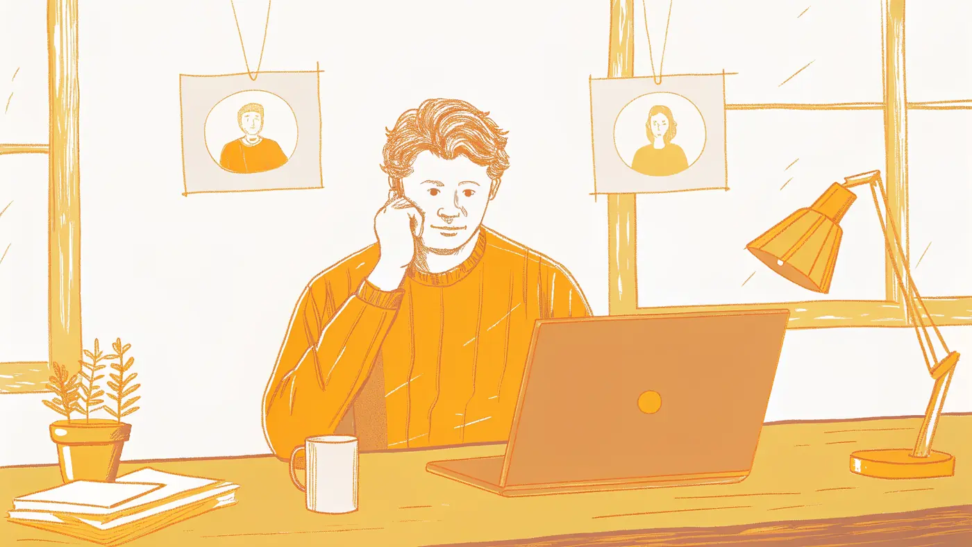 ops leader at laptop surrounded by disconnected billing, support, and CRM panels with a glowing gap between them