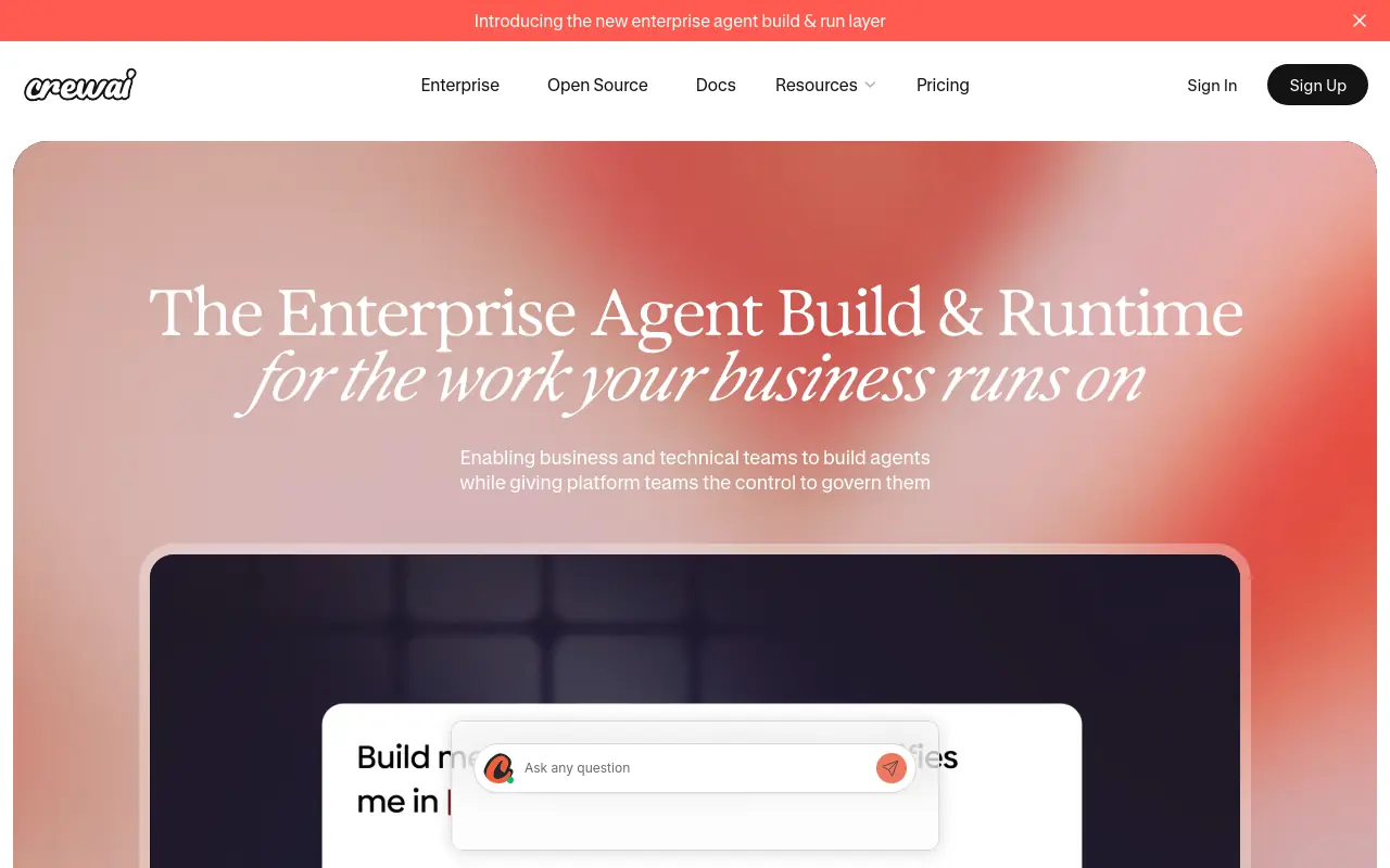 Agentic Automation Platform - crewai best multi agent
