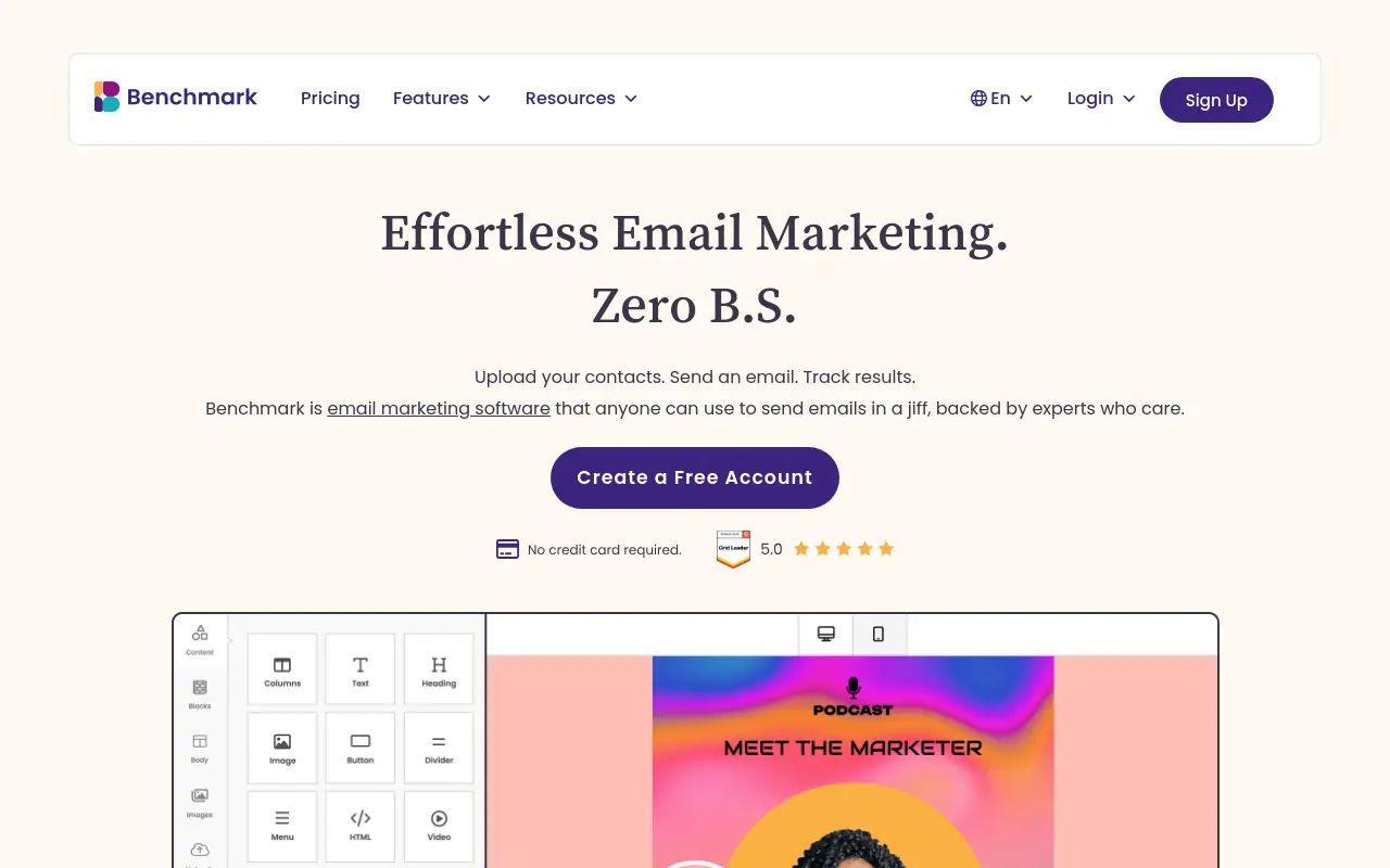 AI Agents For Marketing Teams - benchmark email best smb
