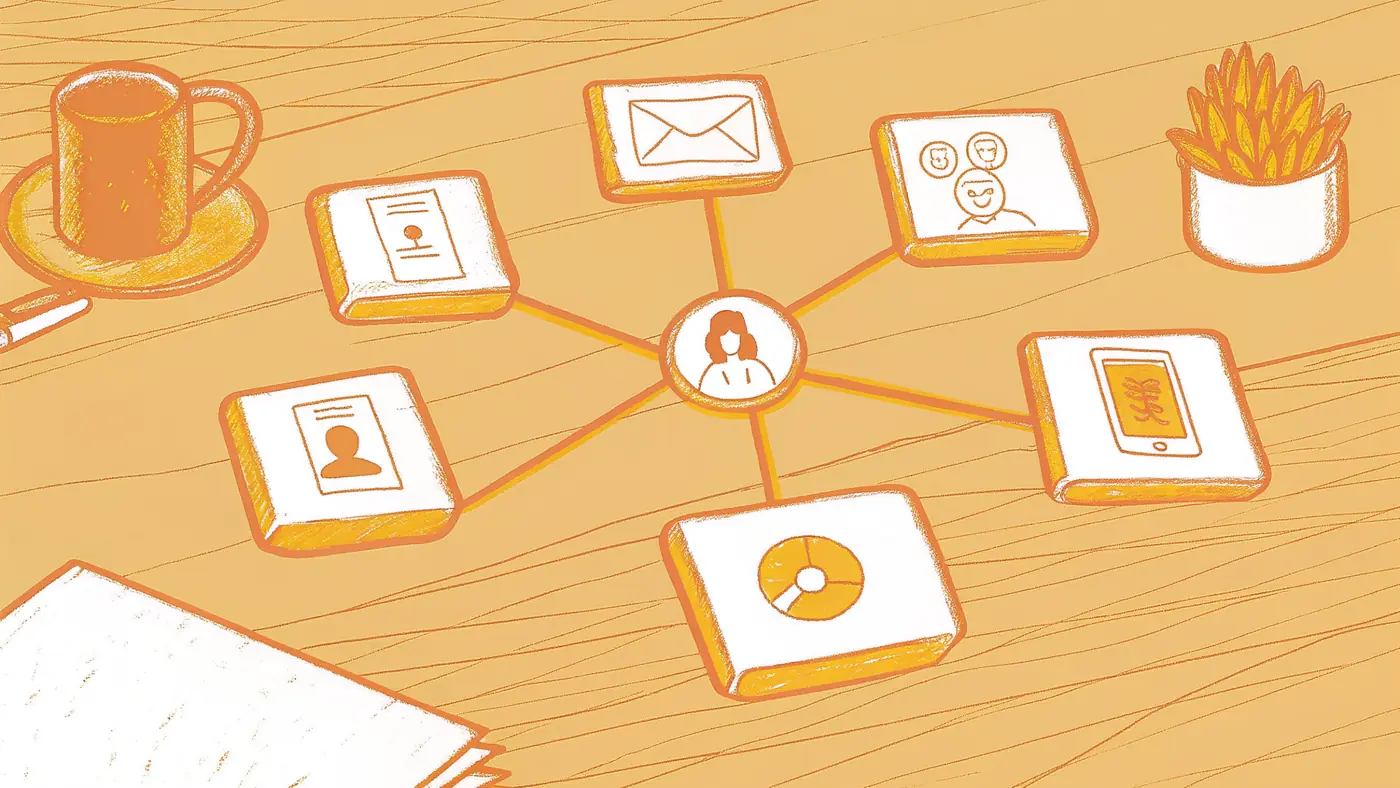 AI agent hub connecting support, sales, ops, recruiting, and finance workflow nodes