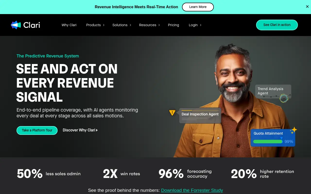 AI Automation For Sales - clari best revenue intelligence