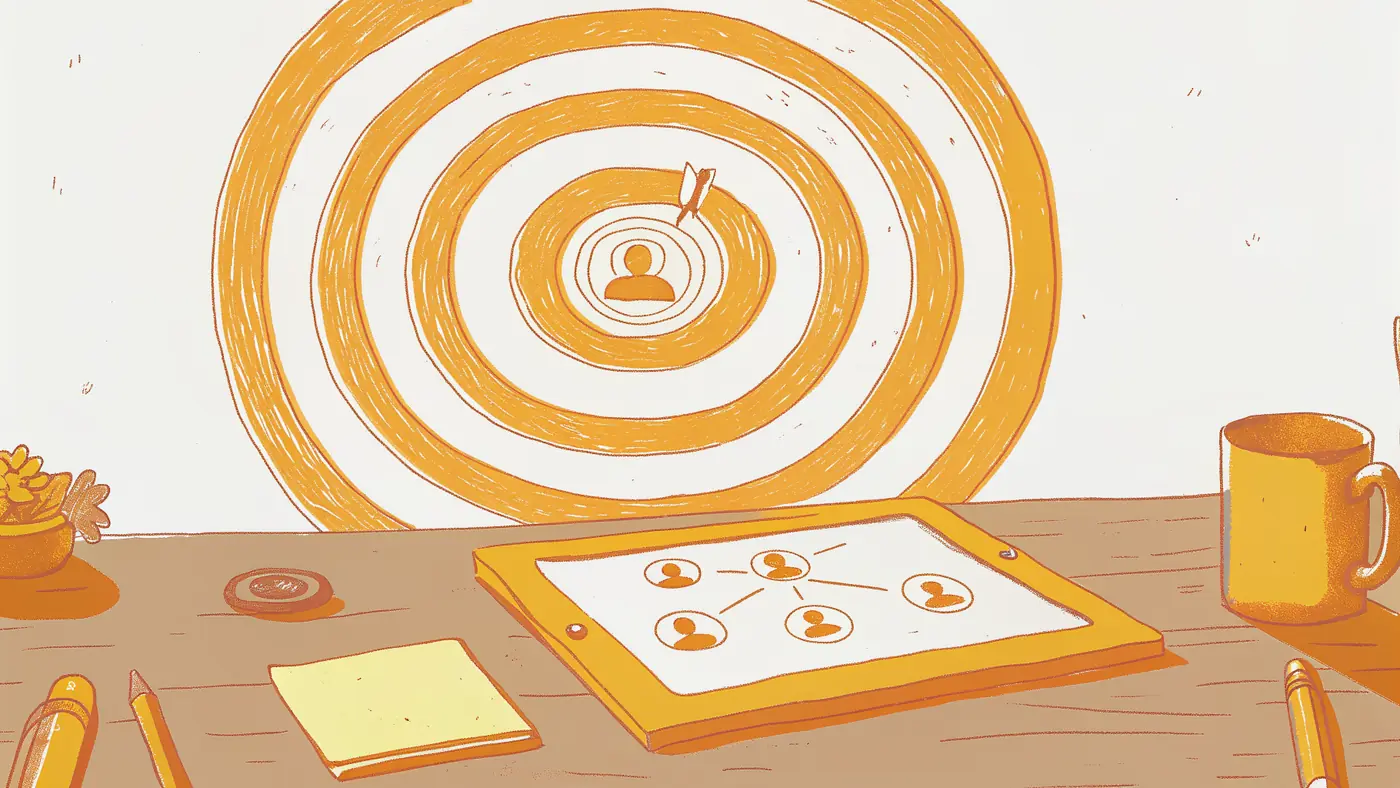 Bullseye diagram contrasting autonomous AI agents handing work forward versus assistants looping tasks back to the operator