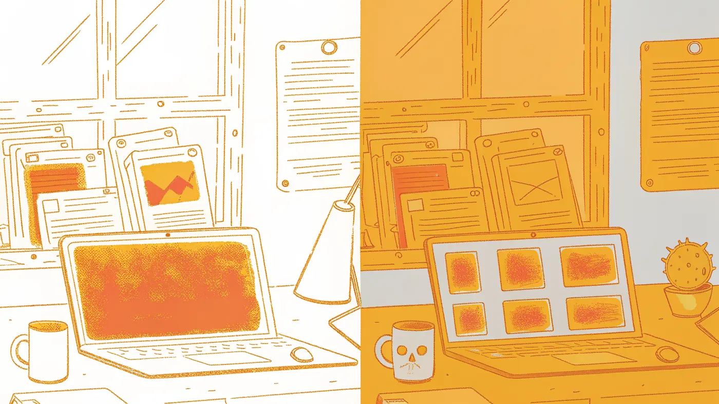 Isolated browser sandboxes on ops desk contrasted with risky shared agent sessions