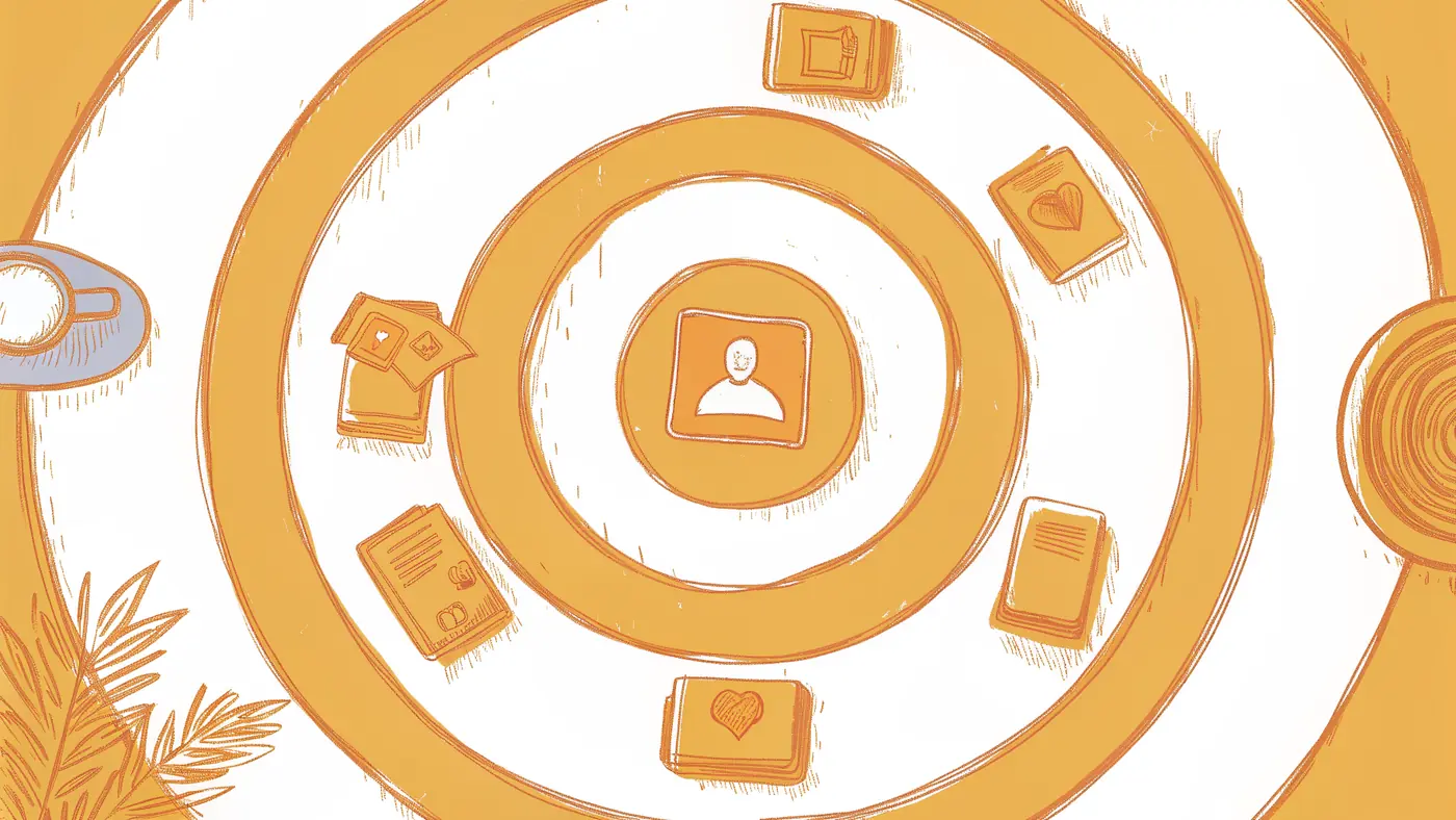 Three AI agent tiles circling a human relay figure, with stalled handoff icons between them
