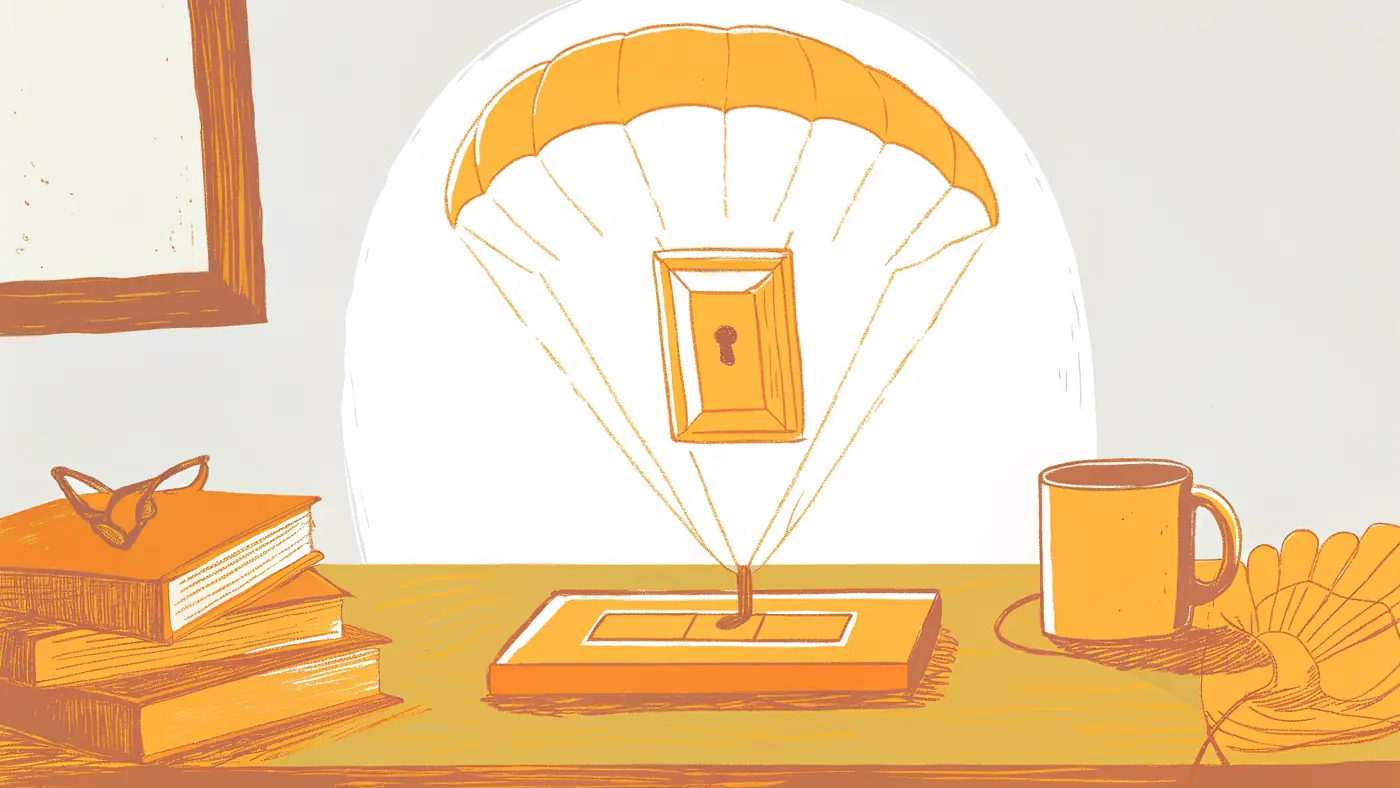 An oversized launch toggle mid-flip spotlit above a frozen AI workflow canvas