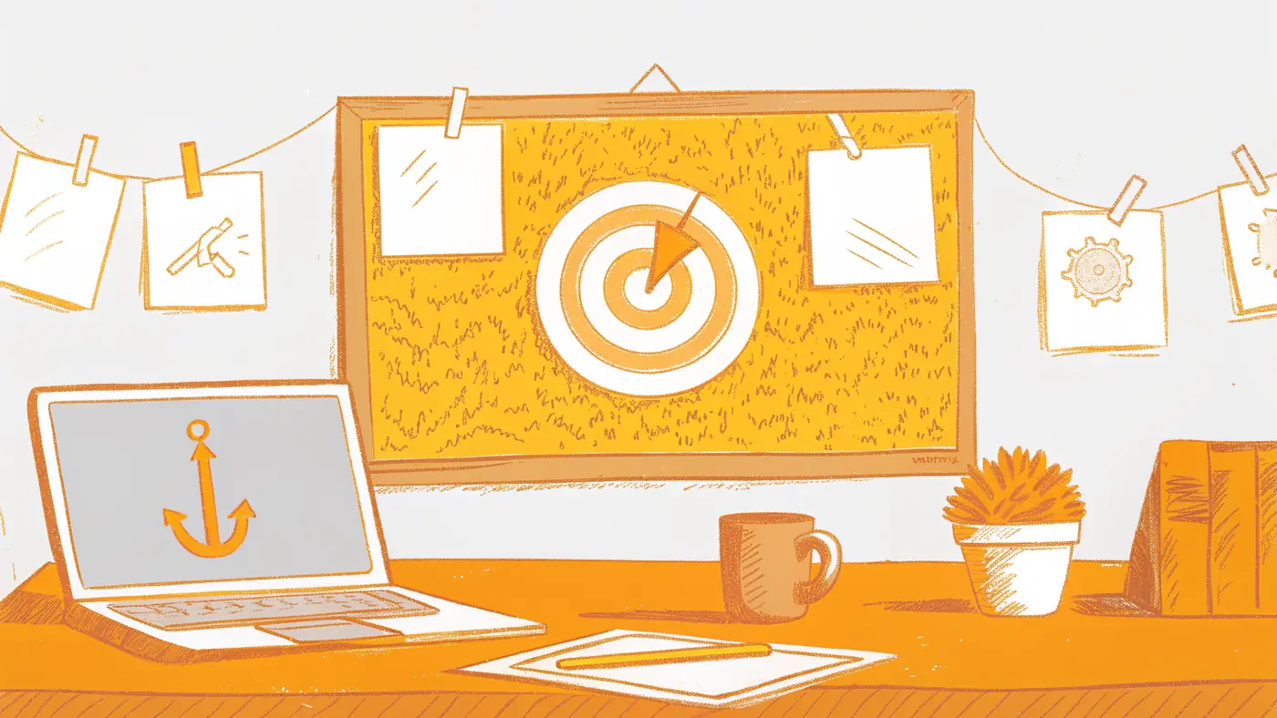Three-question filter bullseye on corkboard helps marketers shortlist AI agents fast